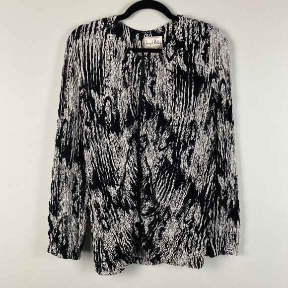 Joseph Ribkoff Full Zip Jacket Black Textured Stretch Womens Size 10 - Picture 1 of 9